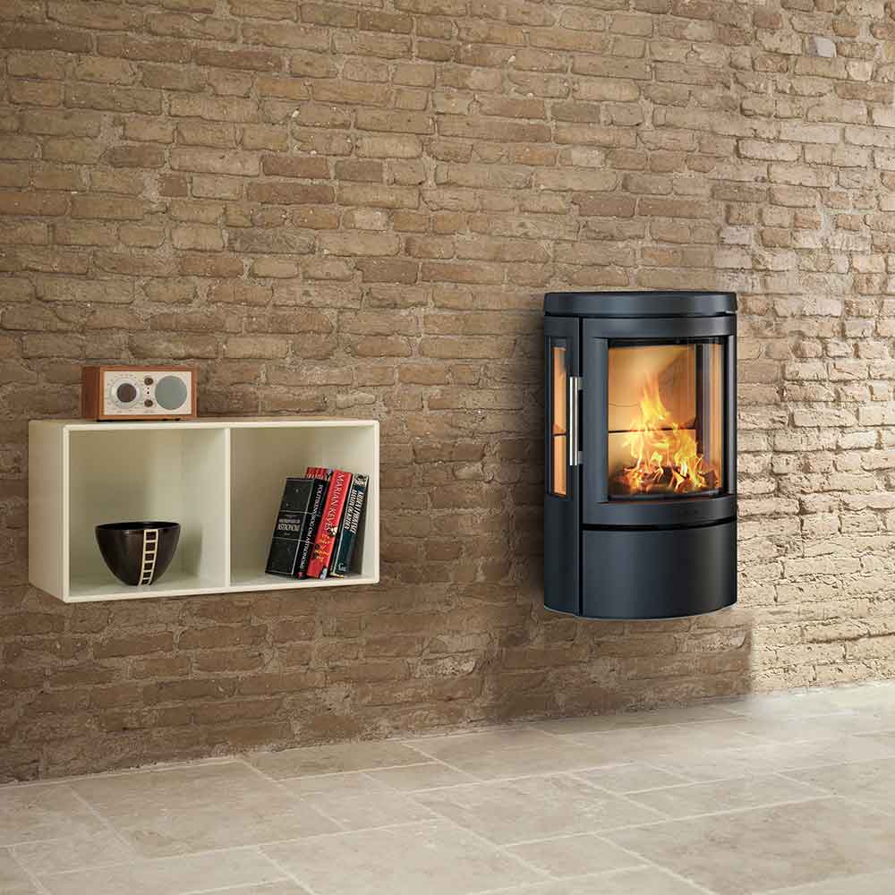 HWAM 2610c wood-burning stove in a room setting