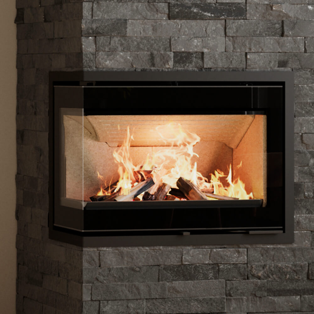 HWAM I 40/56 wood-burning stove in a room setting