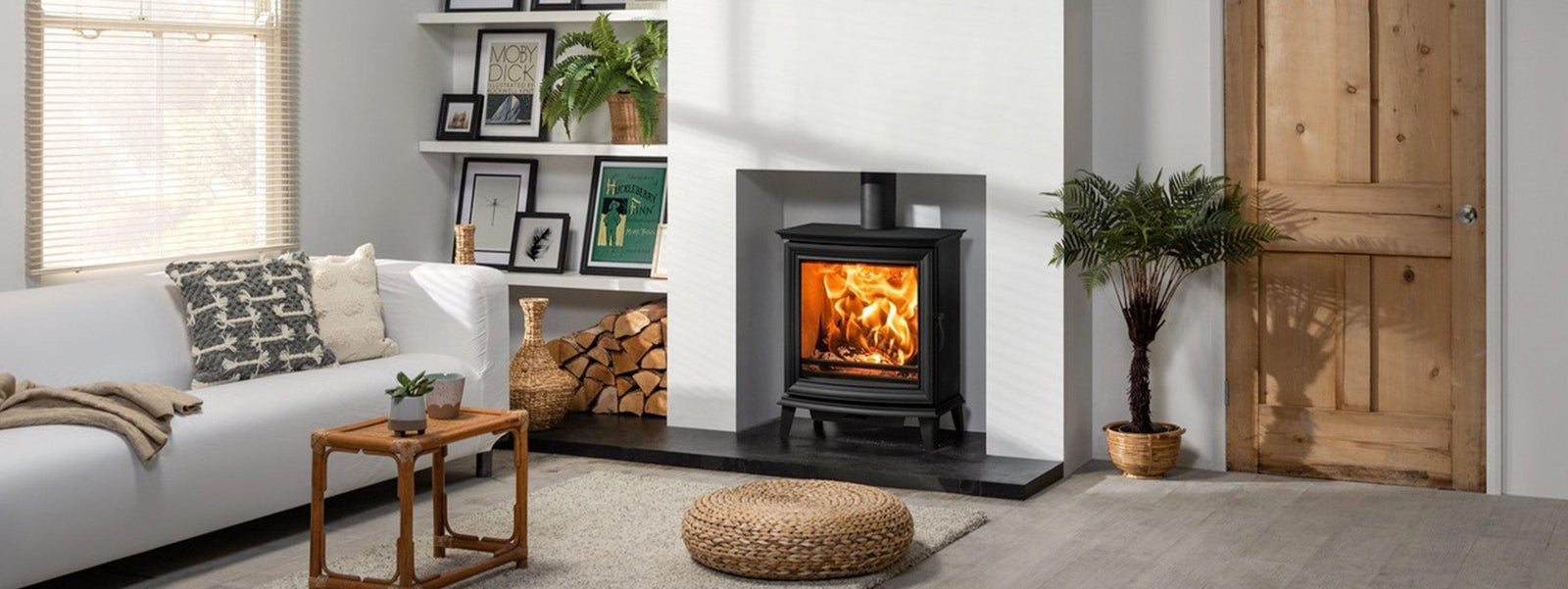 Stovax stove in a bright furnished living room