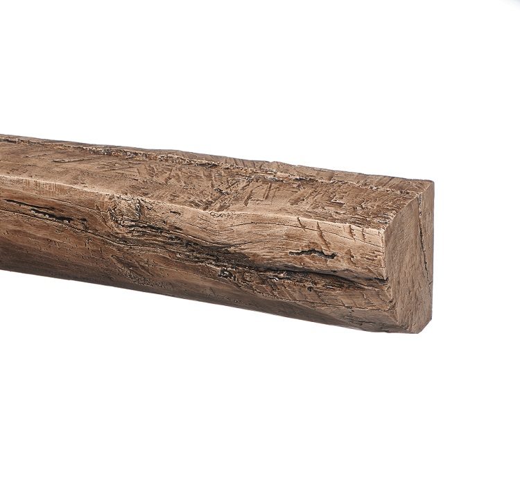 GEOCAST Rustic Oak-effect Quadrant Fireplace Beam in light oak effect — supplier finish photograph