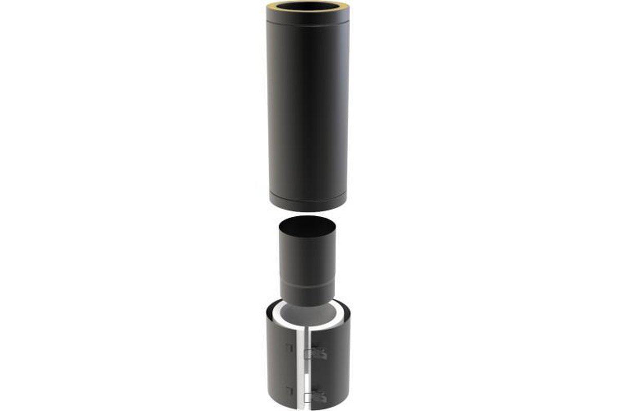 Adjustable Connecting Pipe 500mm (125mm) BLACK-Mi-Flues Ltd-The Stove Yard