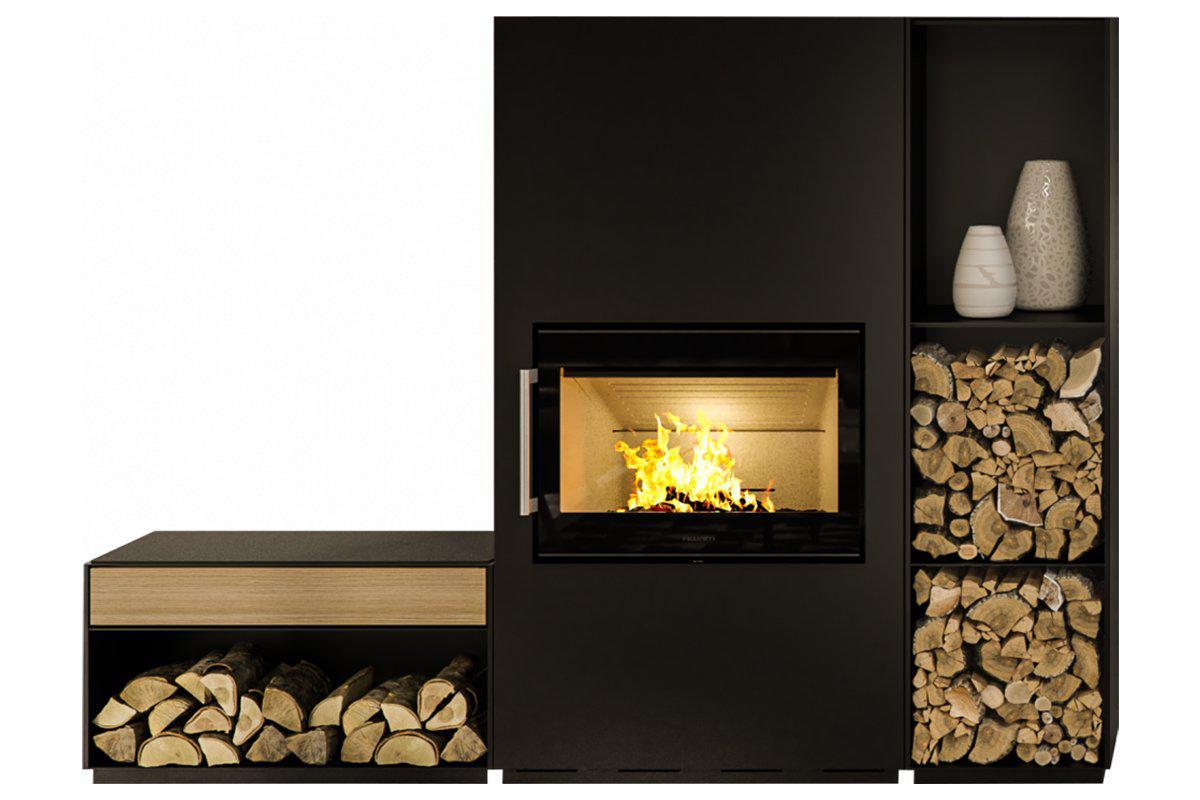 HWAM 5530M in black with all Modules-Hwam Wood Burning Stoves-The Stove Yard