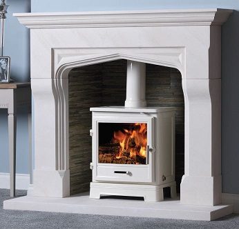 Beaufort 57″ Iberian Limestone c/w Hearths and Slips — fireplace product photograph