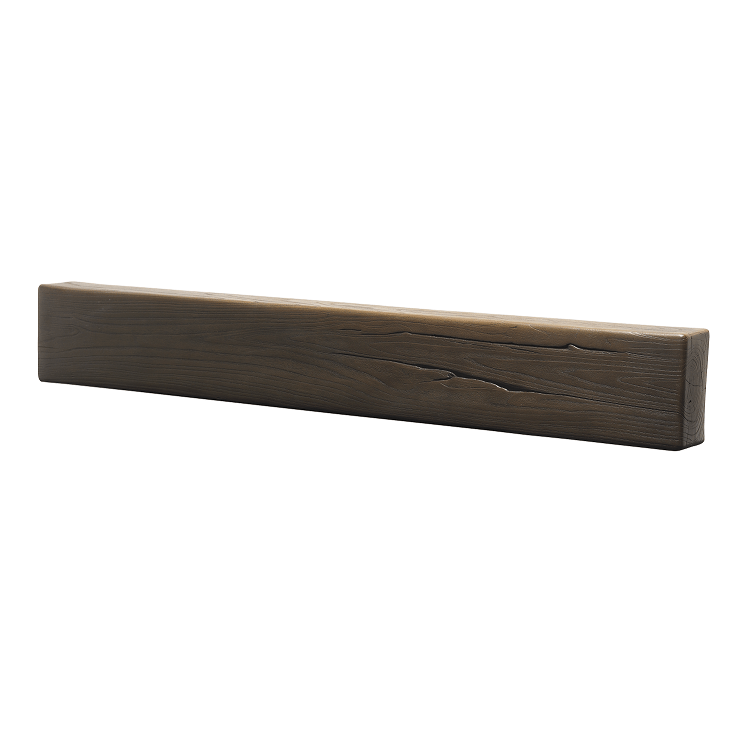 GEOCAST Oak-effect Fireplace Beam, 7-inch Profile in dark oak effect — supplier finish photograph