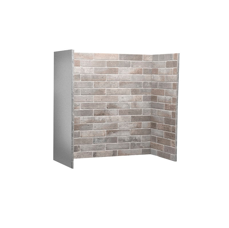 Iced Grey Ceramic Brickbond Fireplace Chamber — product photo