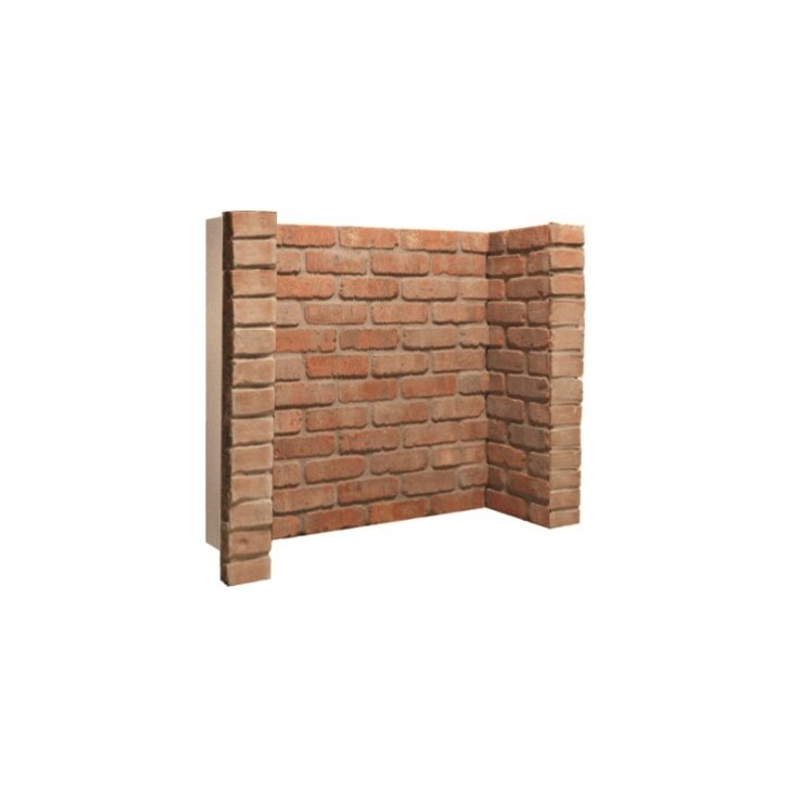 Rustic Brick Fireplace Chamber in Rustic Brick — Front returns — supplier product photograph