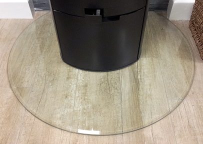Truncated Glass Stove Hearth in Transparent — supplier product photograph