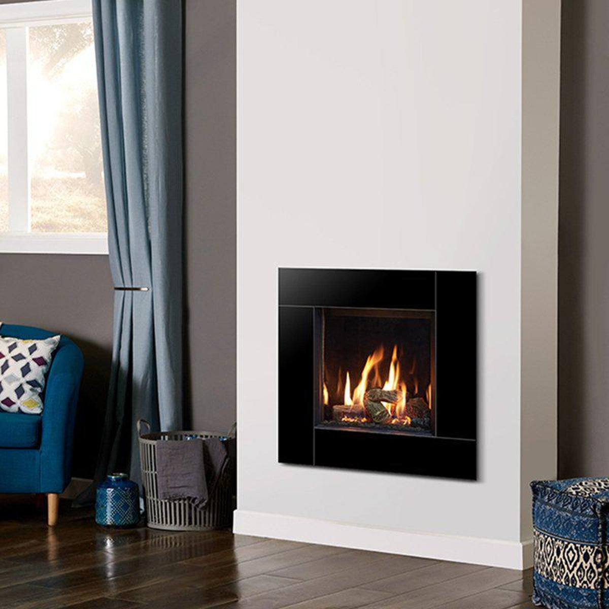 Gazco Riva2 400 Icon XS Black Glass — The Stove Yard