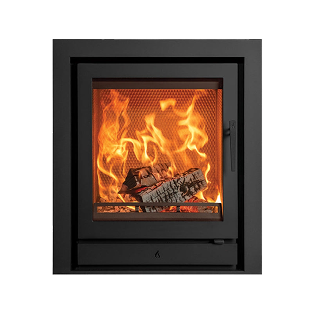 Stovax Riva2 55 Inset Fire in Matt Black, front product view — The Stove Yard