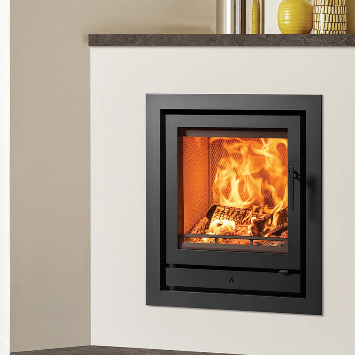 Stovax Riva2 55 inset fire with Profil 4-sided frame — The Stove Yard
