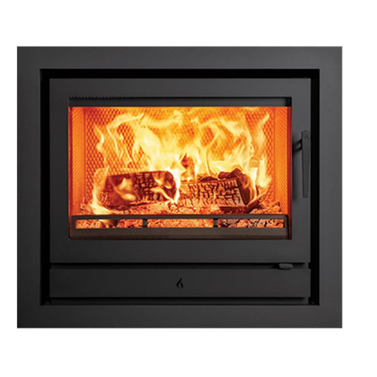Stovax Riva2 66 Inset Fire in Matt Black, front product view — The Stove Yard