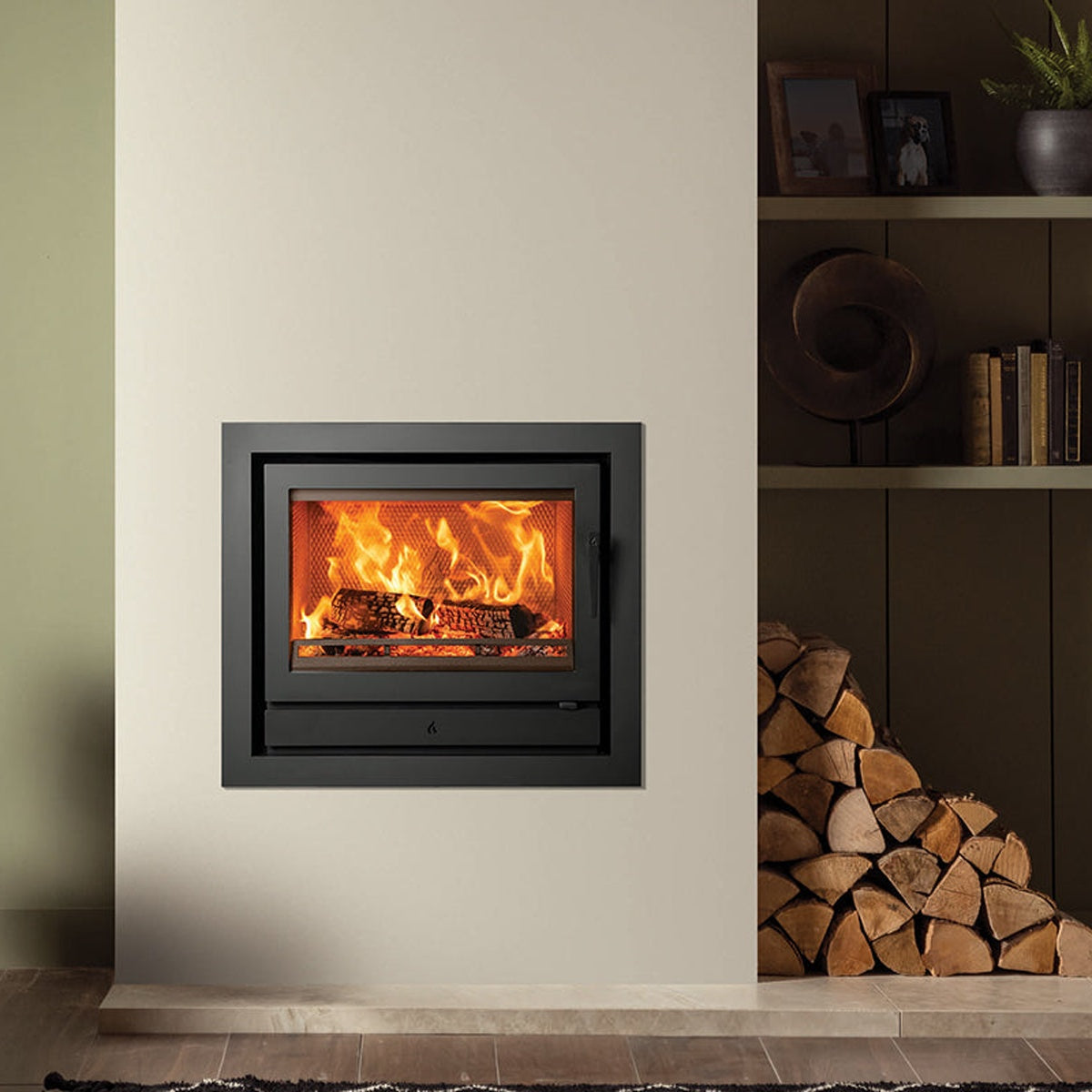 Stovax Riva2 66 inset fire with Profil 4-sided frame — The Stove Yard