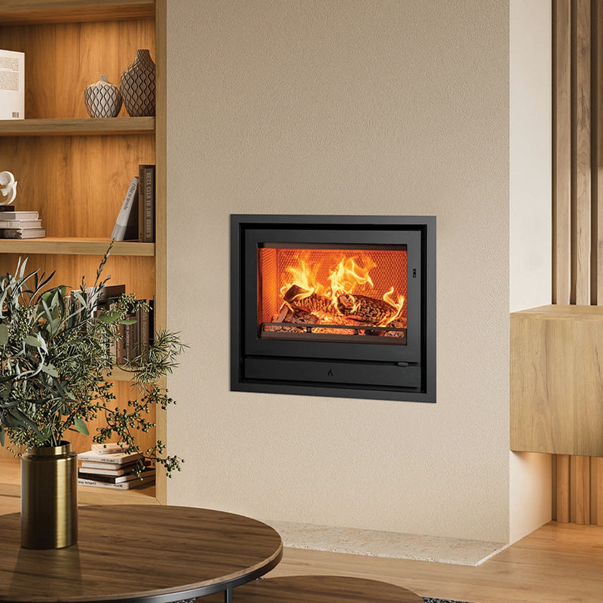 Stovax Riva2 66 inset fire with Profil XS 4-sided frame — The Stove Yard