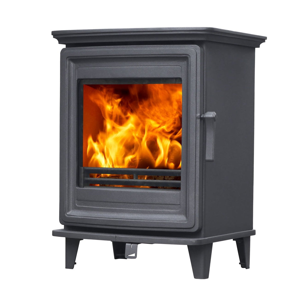 Hi-Flame Precision black stove, front view