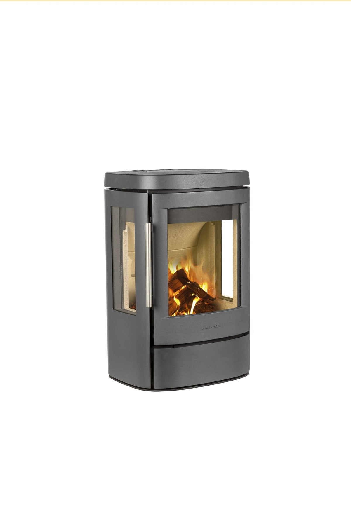 HWAM 4510 wall-mounted wood-burning stove in grey