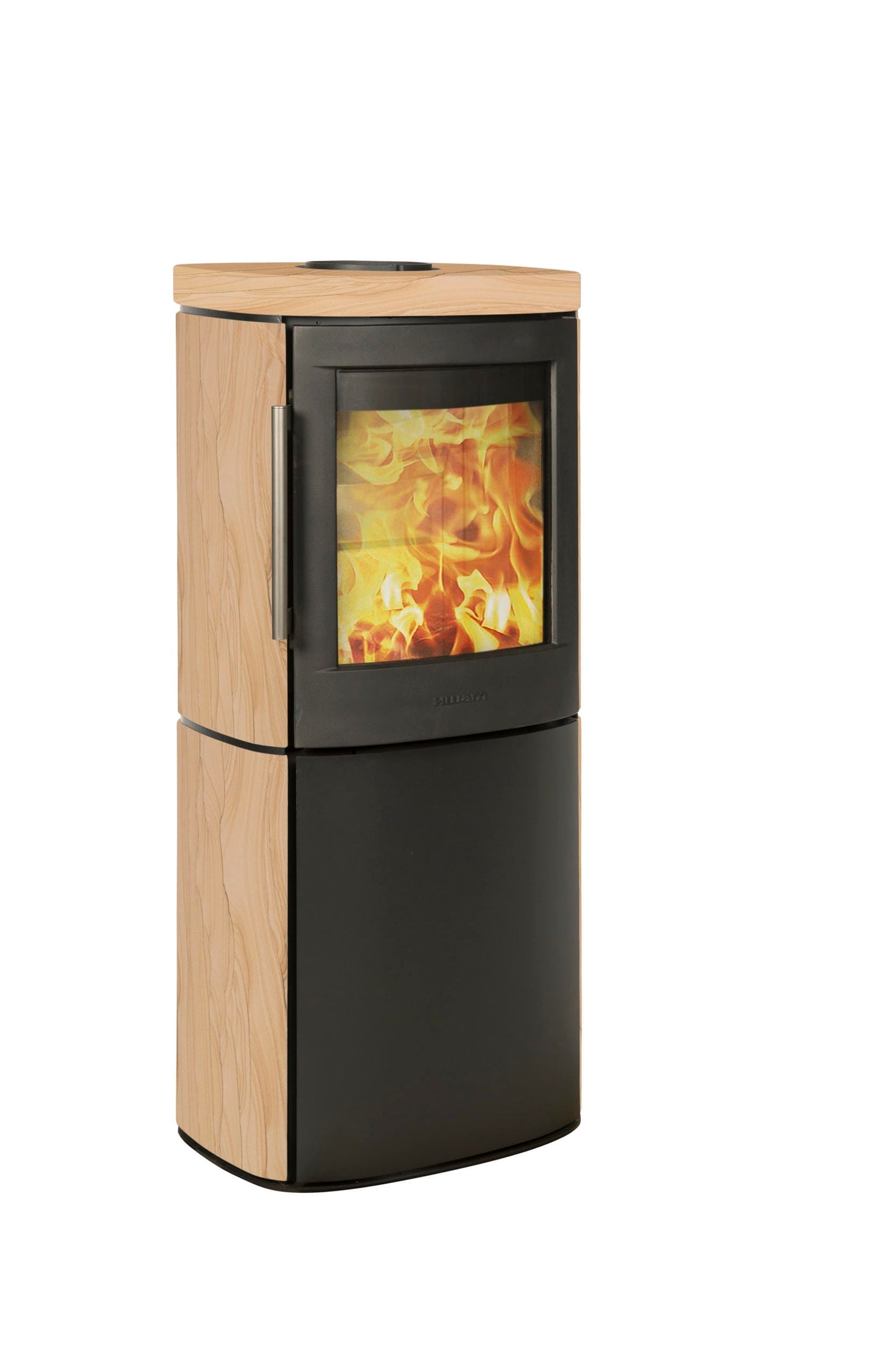 HWAM 4540 wood-burning stove with tobacco stone cladding