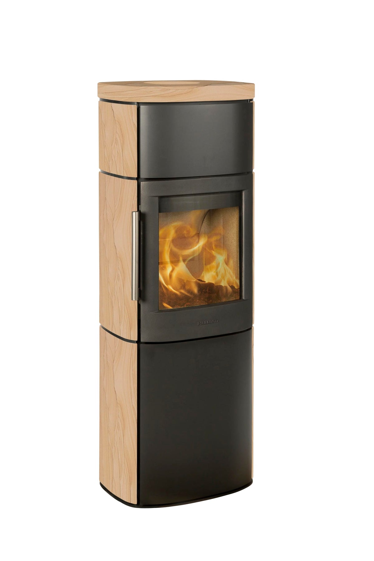 HWAM 4560 wood-burning stove with tobacco stone cladding