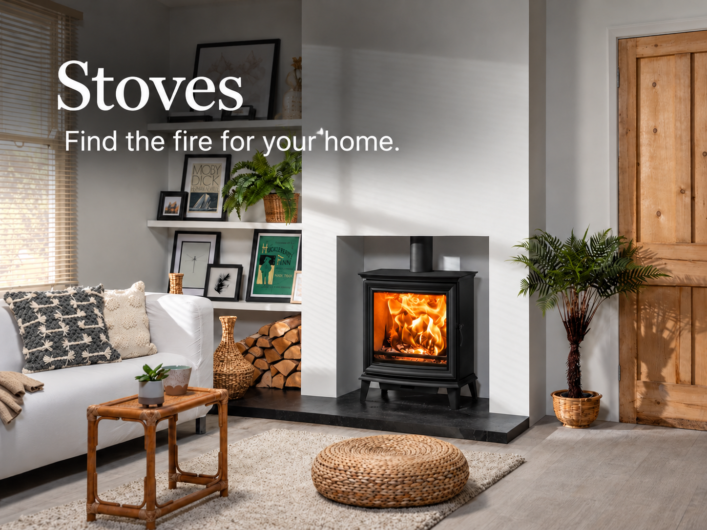 Stoves. Find the fire for your home. Stovax stove in a furnished living room