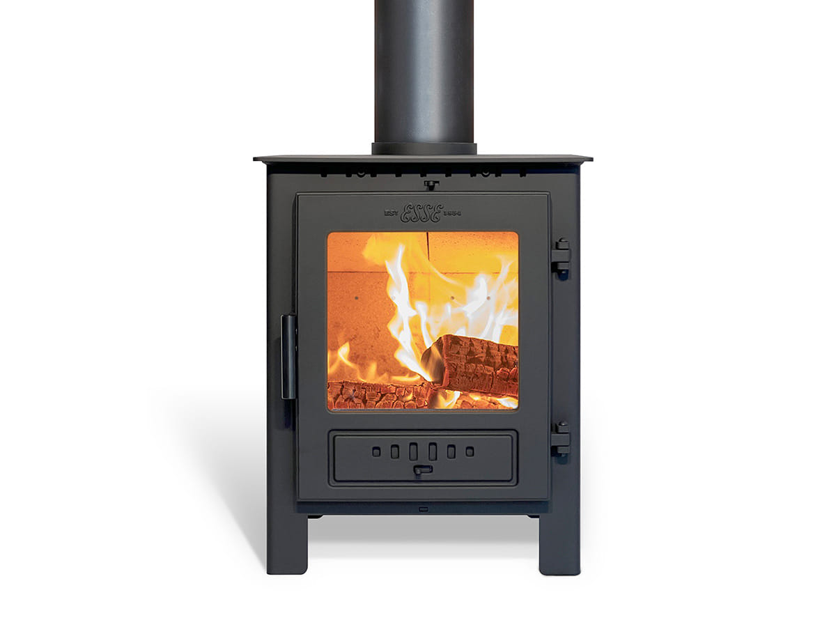 Front product view of the ESSE 1 wood-burning stove