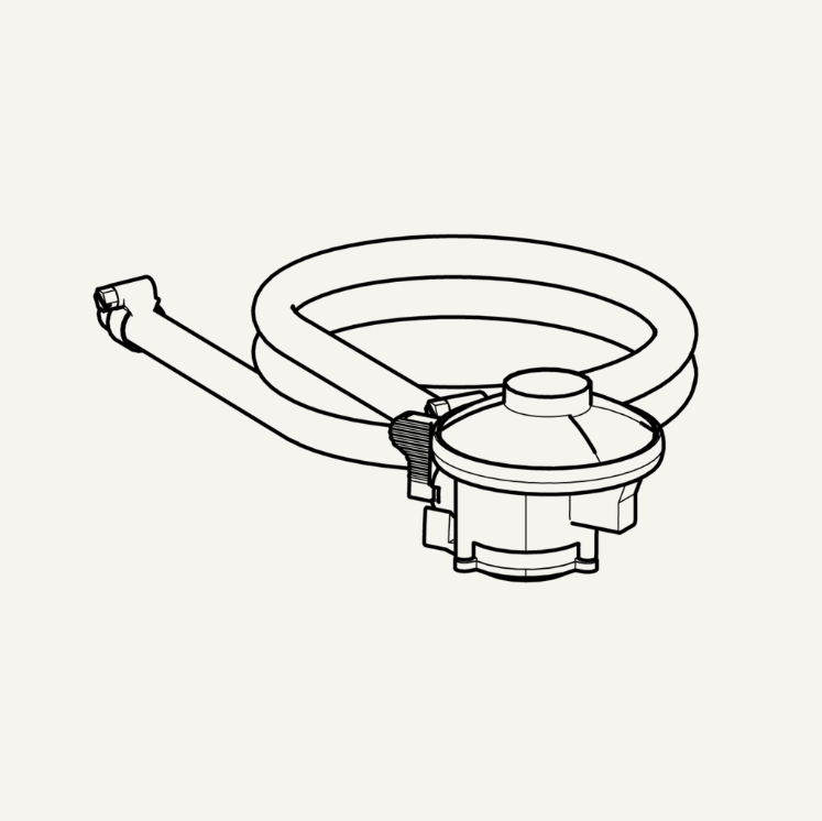 Illustration of Gozney Dome, Dome Gen 2, Arc, Arc XL and Tread UK Gas Hose Propane