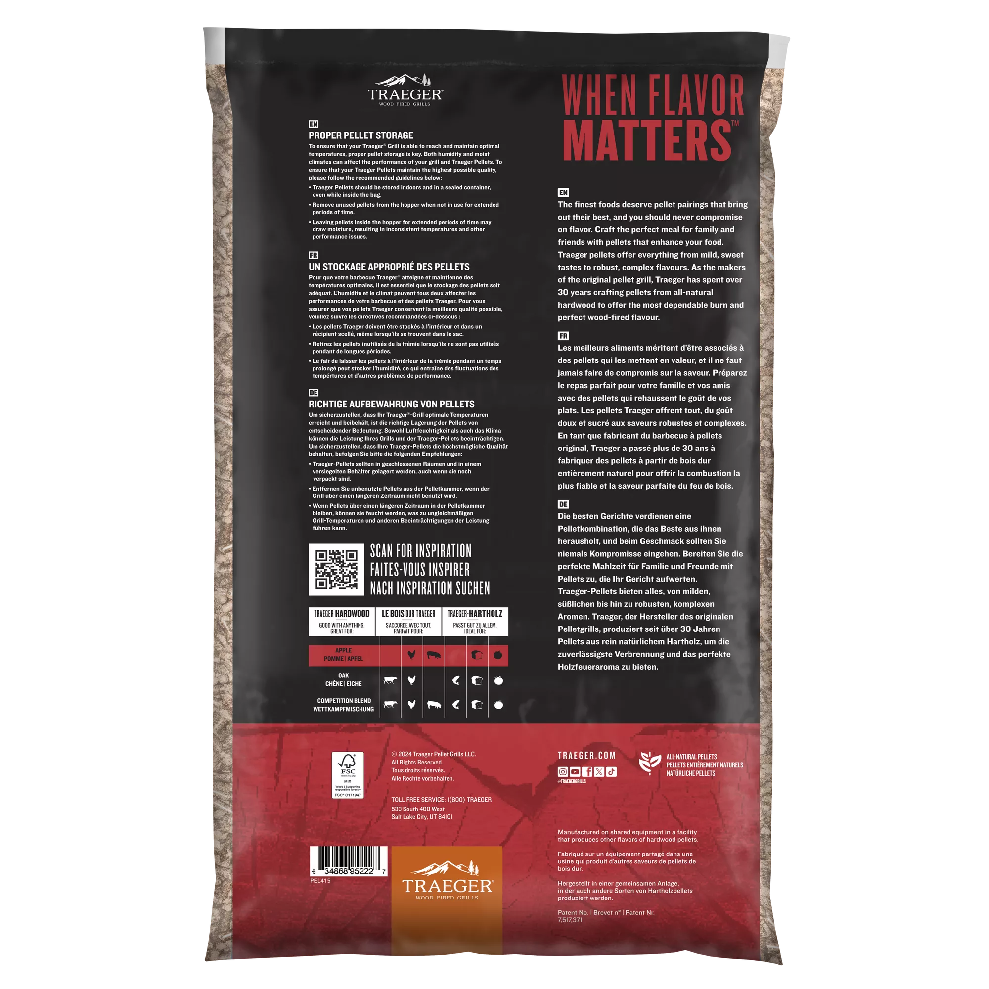 Traeger Apple Hardwood Pellets FSC
