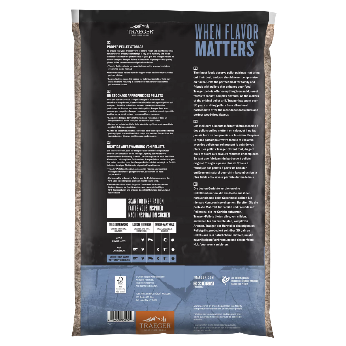 Traeger Competition Blend Pellets FSC - The Stove Yard