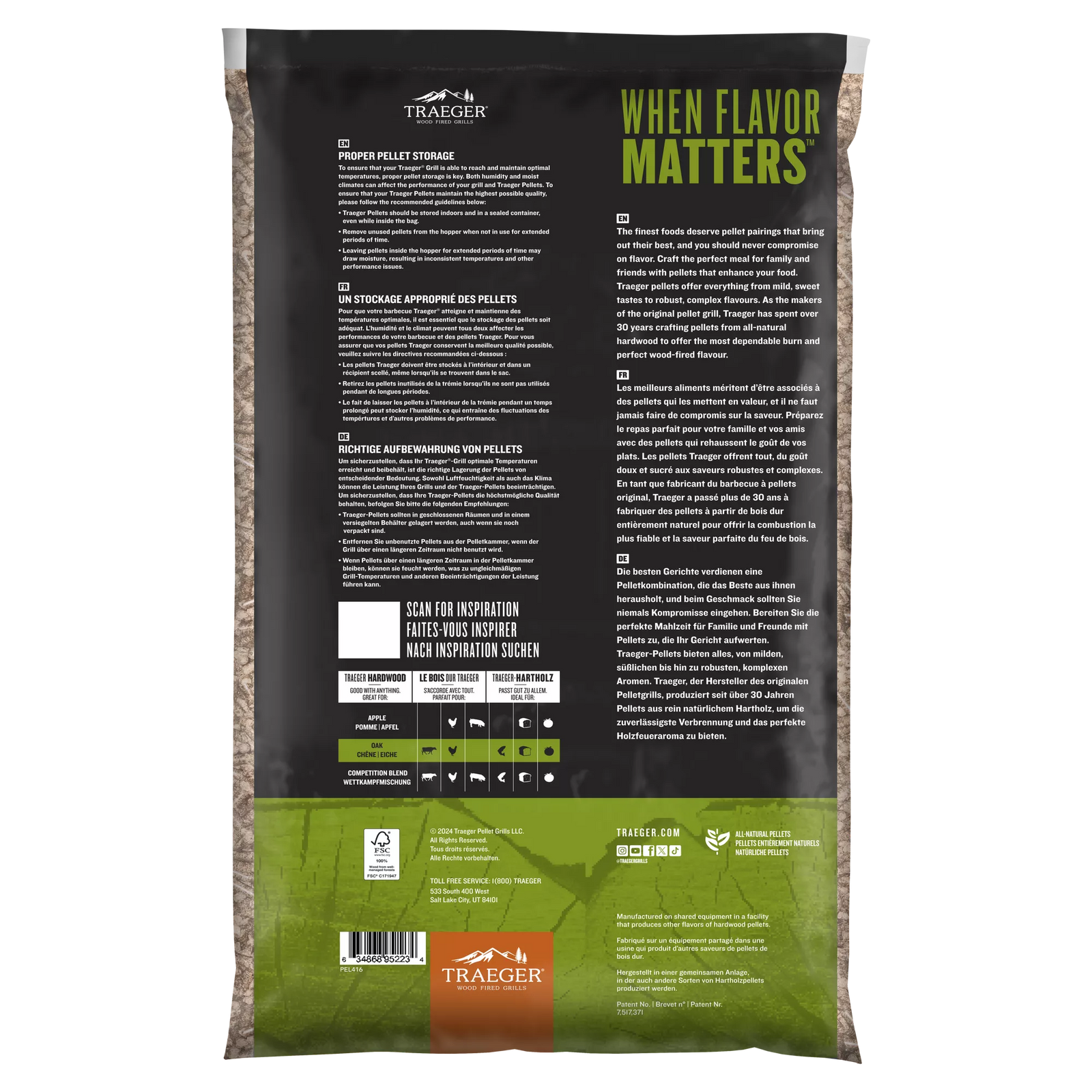 Traeger Oak Pellets FSC - The Stove Yard