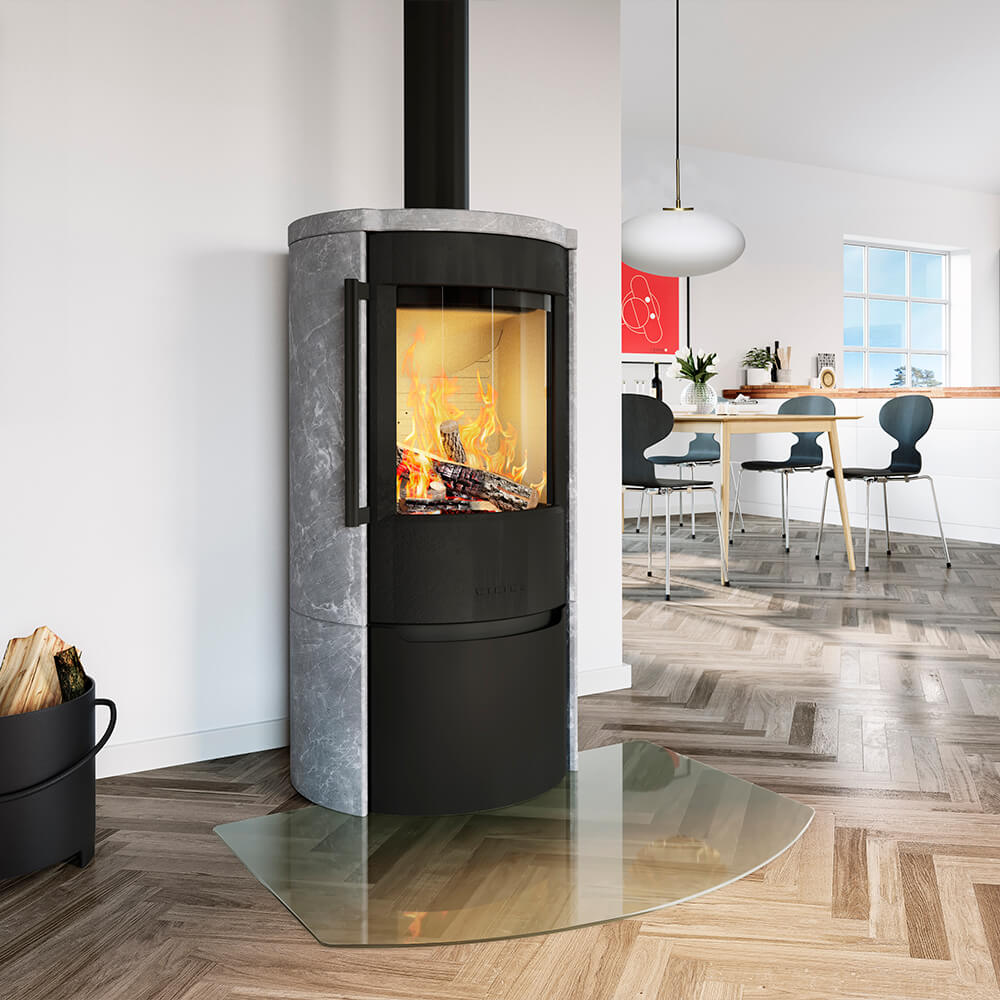 WIKING Luma 4 wood-burning stove in a room setting