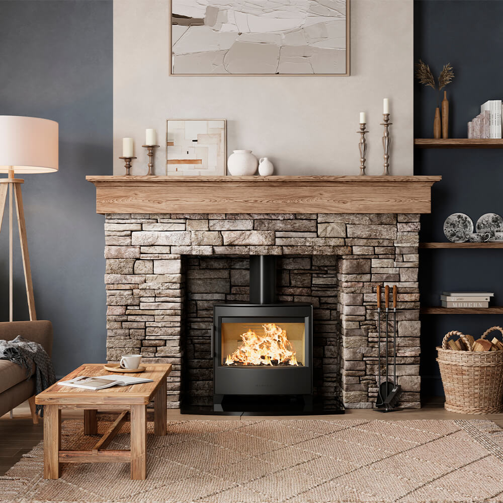 WIKING Maxi 2 wood-burning stove in a room setting