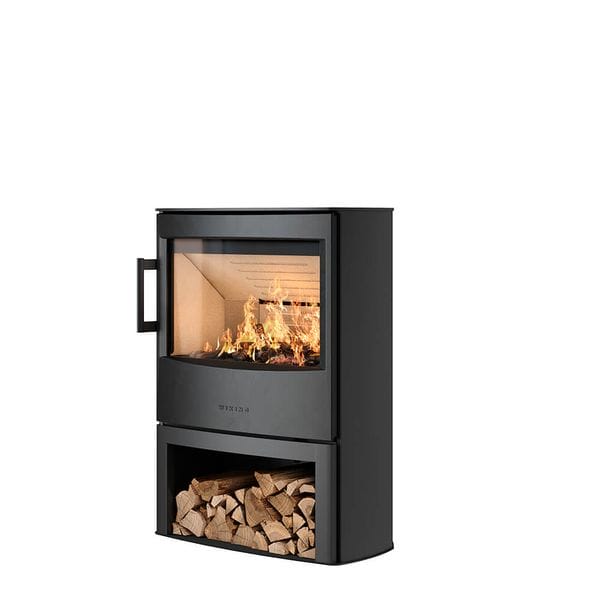 WIKING Maxi 4 wood-burning stove with an open wood store
