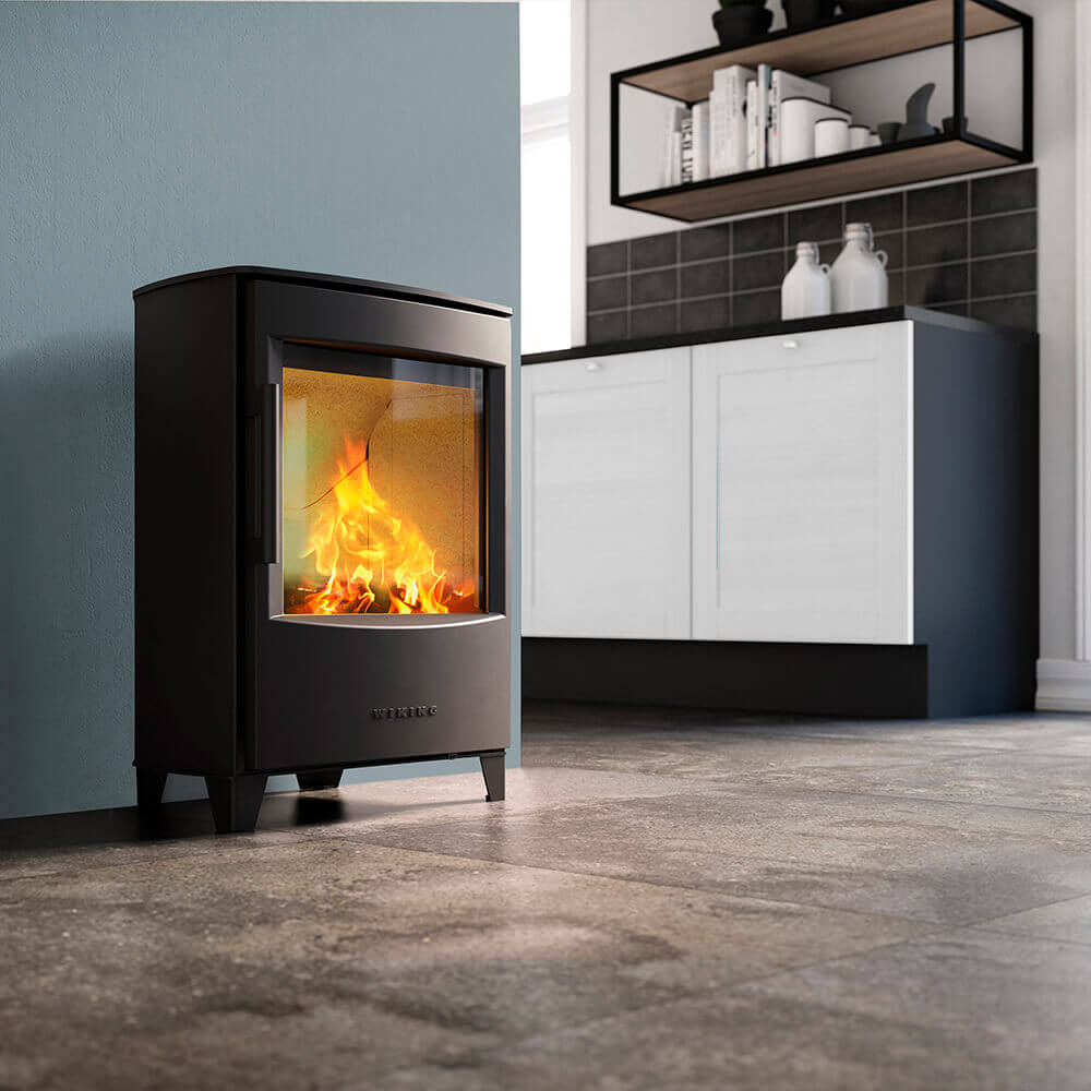 WIKING Mini 2 wood-burning stove in a room setting