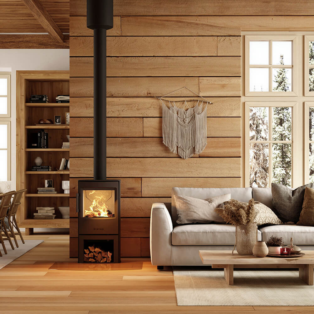 WIKING Mini 4 wood-burning stove in a room setting