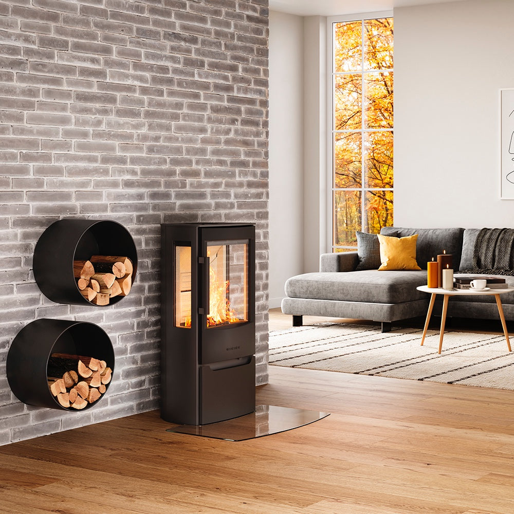WIKING Miro 3+ wood-burning stove in a room setting