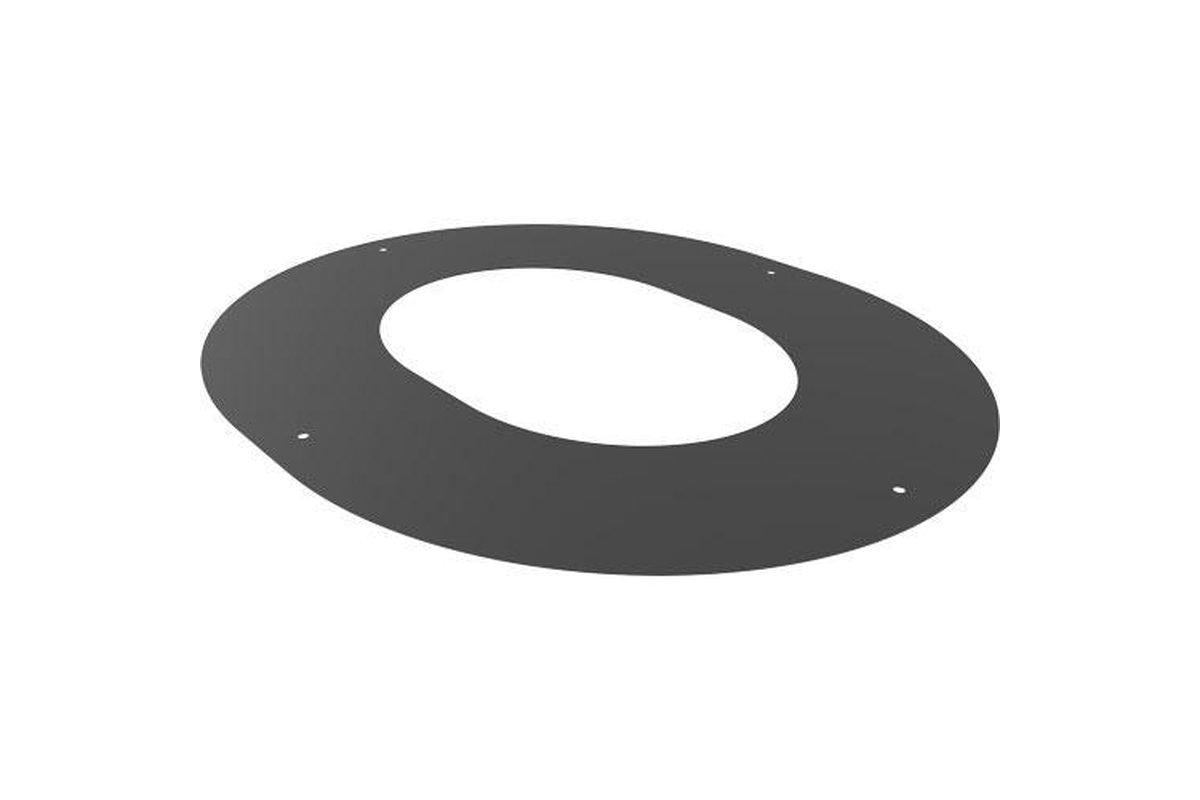 1 Piece Round Finishing Plate 90° (125mm) BLACK-Mi-Flues Ltd-The Stove Yard