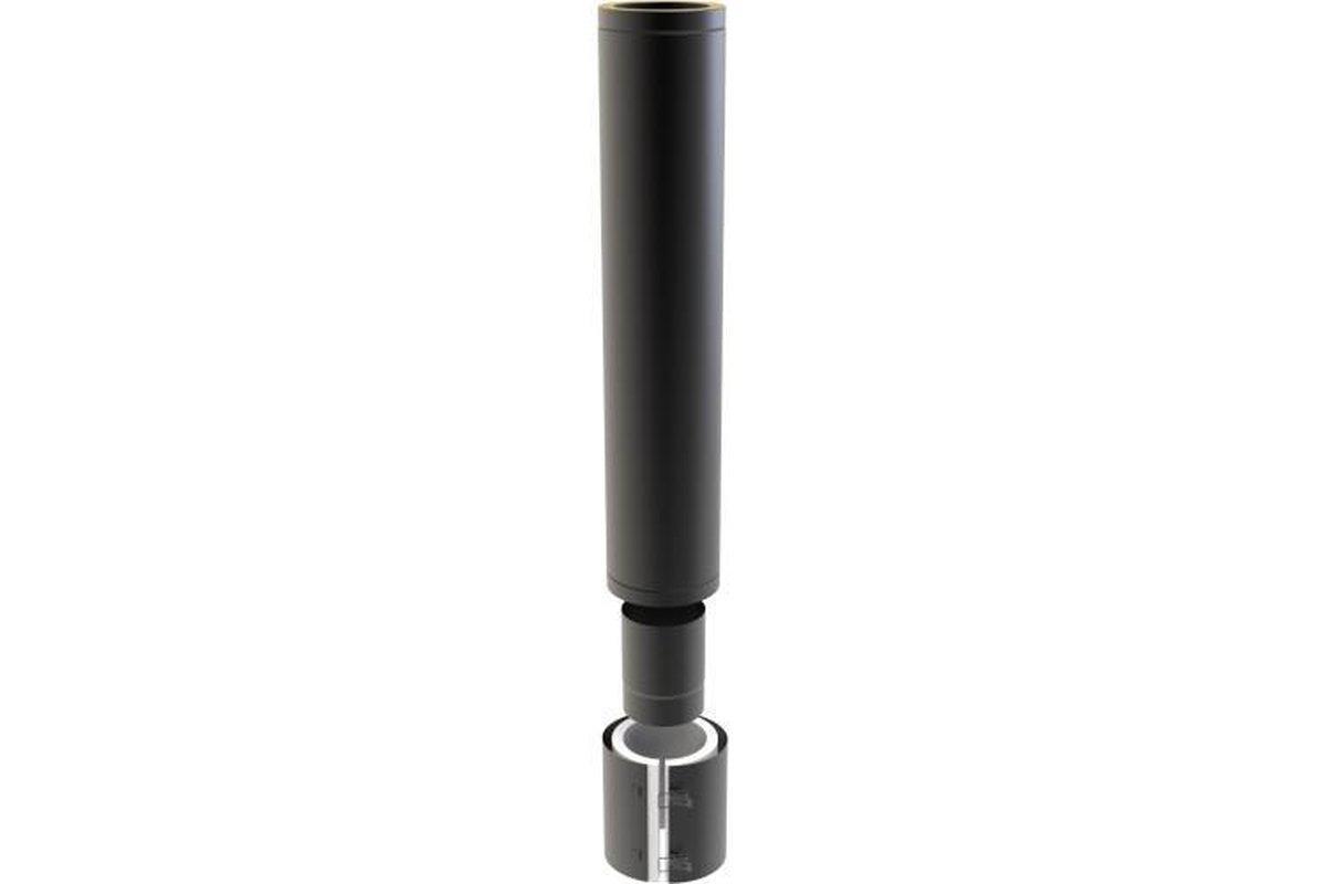 Adjustable Connecting Pipe 1000mm (125mm) BLACK-Mi-Flues Ltd-The Stove Yard