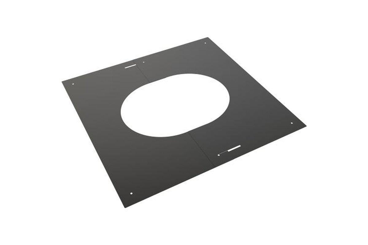 Adjustable Finishing Plate Square 30°- 45° (125mm) BLACK-Mi-Flues Ltd-The Stove Yard