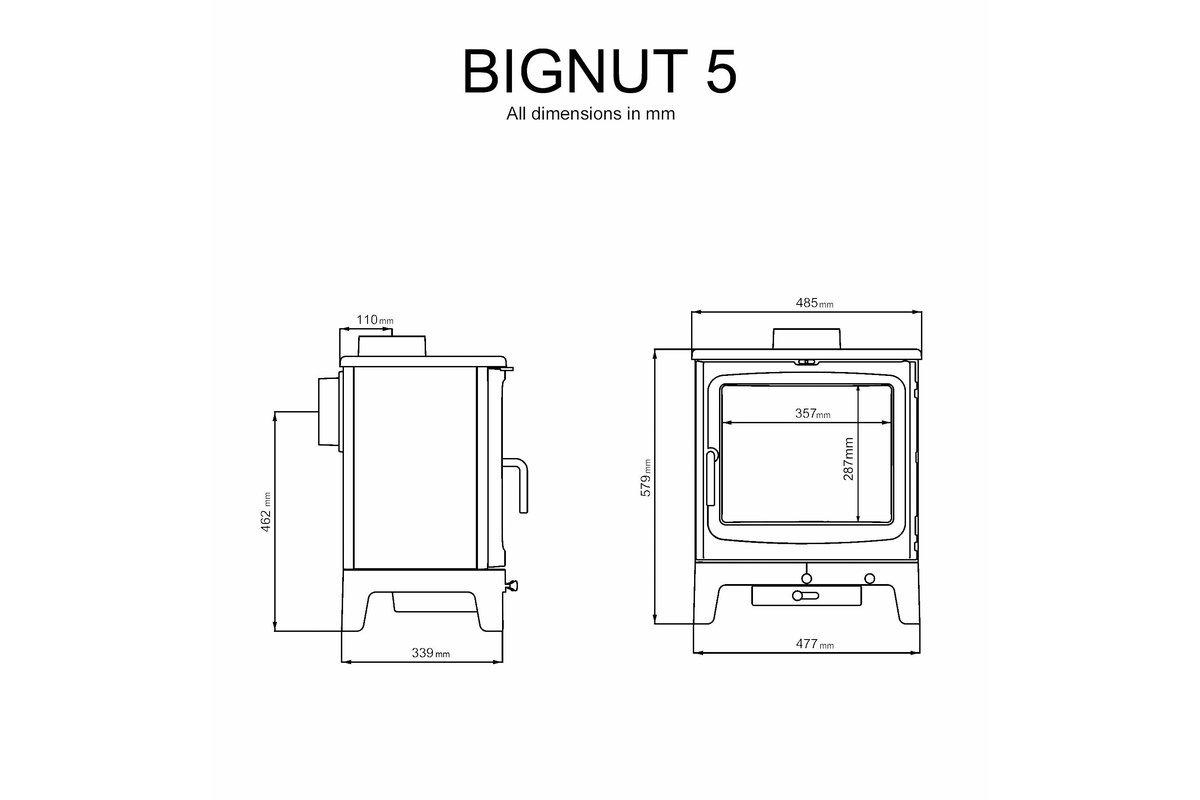 Bignut 5 Wood Burning Stove 5.0kW-Saltfire Ekol-The Stove Yard