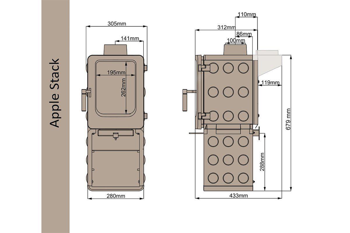 Ekol Apple Stack 4.0kW Stove-Saltfire Ekol-The Stove Yard