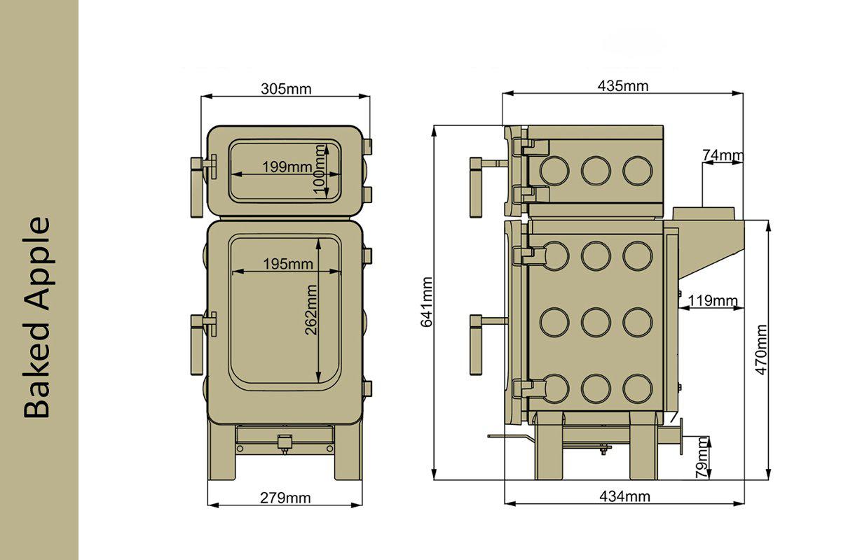 Ekol Baked Apple 4.0kW Stove with Top Oven-Saltfire Ekol-The Stove Yard