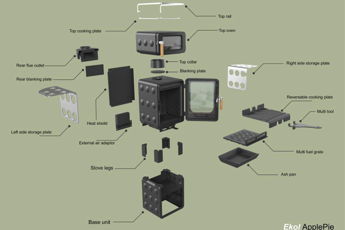 Ekol Baked Apple 4.0kW Stove with Top Oven-Saltfire Ekol-The Stove Yard