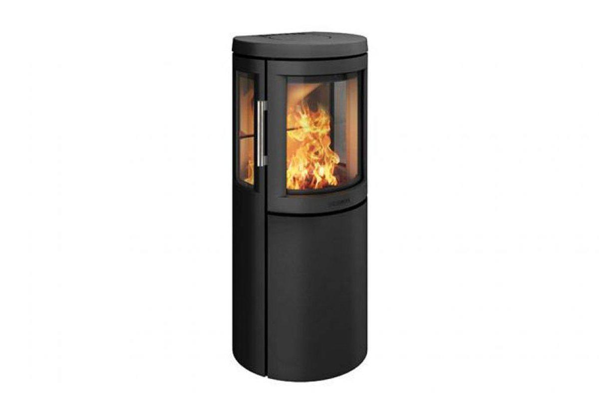 HWAM 2630C WITH SIDE GLASS AND LOG STORE | The Stove Yard