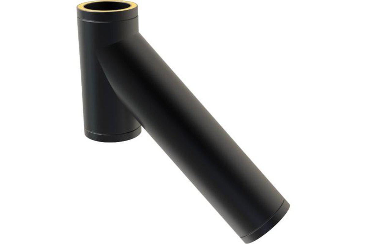 LONG 135° Tee (150mm) BLACK-Mi-Flues Ltd-The Stove Yard