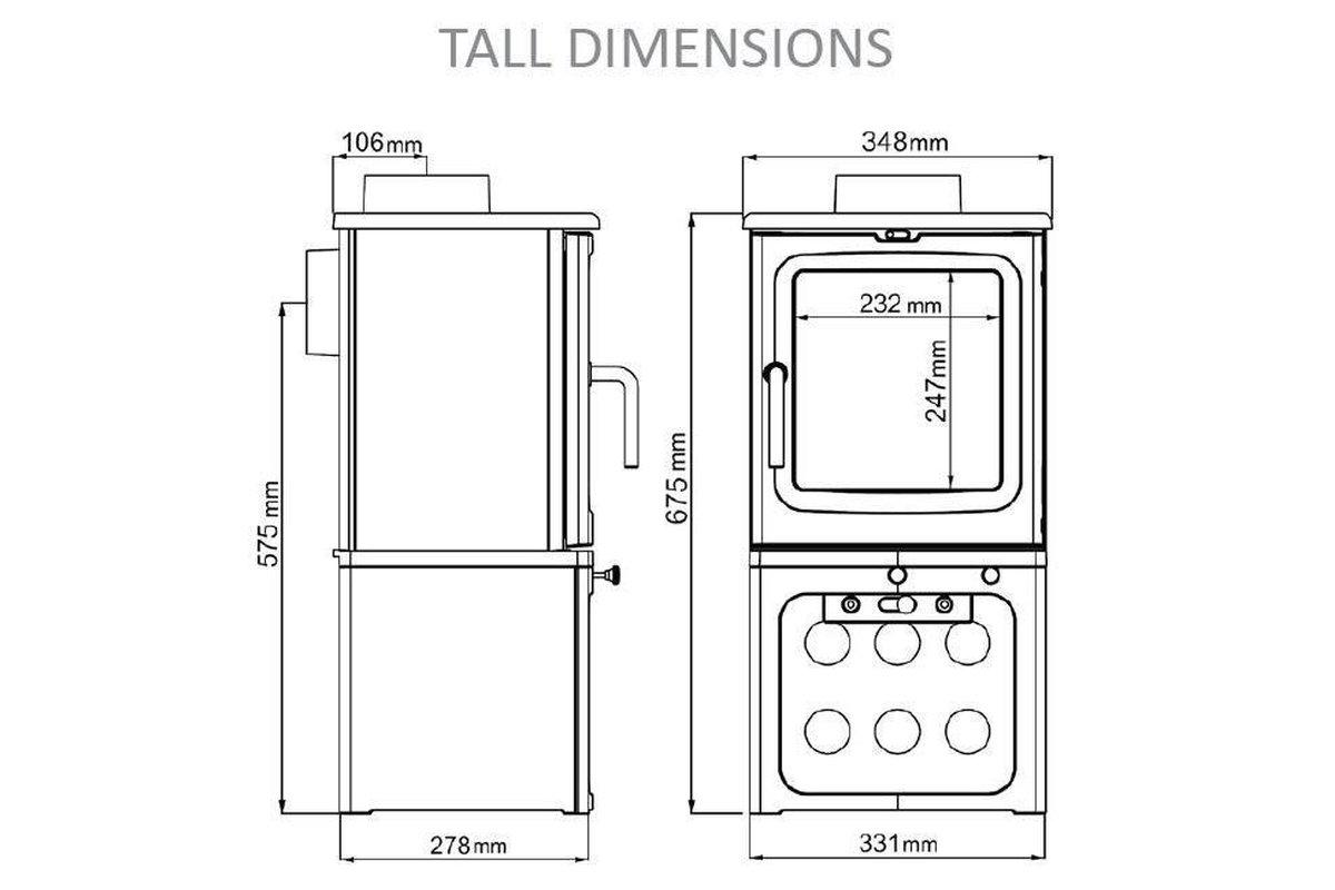 Peanut 3 Tall 4.7kW Wood Burning Stove-Saltfire Ekol-The Stove Yard