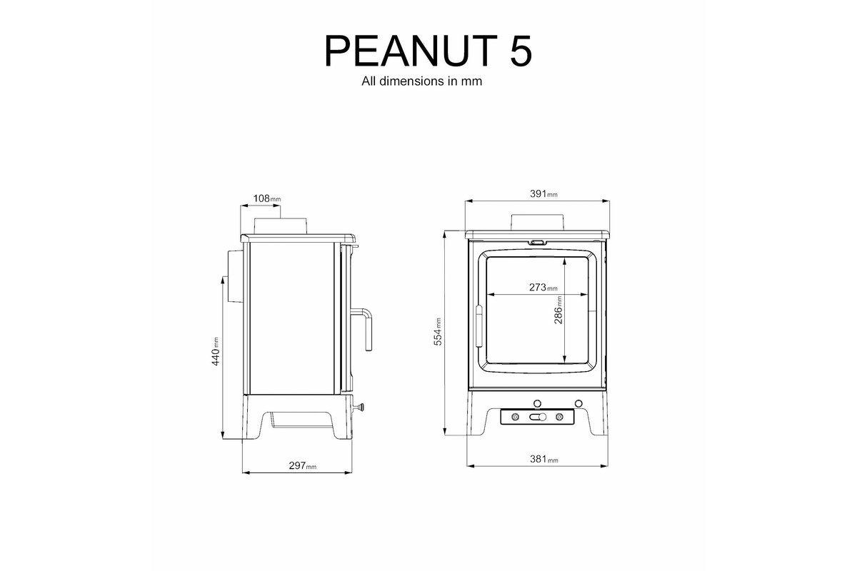 Peanut 5 Wood Burning Stove 5.0kW-Saltfire Ekol-The Stove Yard
