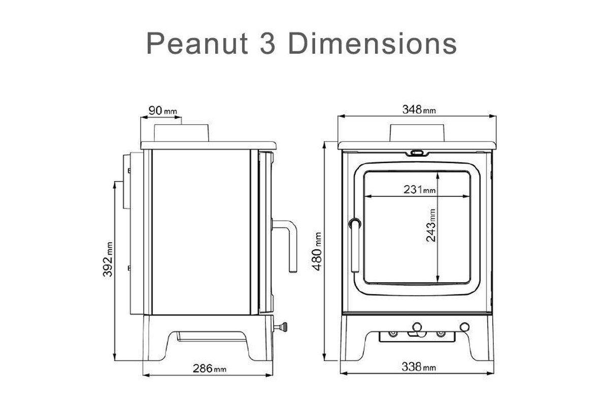 Saltfire Peanut 3 Compact Wood Burning Stove 4.7kW-Saltfire Ekol-The Stove Yard