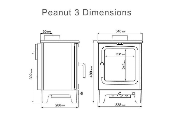 Saltfire Peanut 3 Compact Wood Burning Stove 4.7kW | The Stove Yard