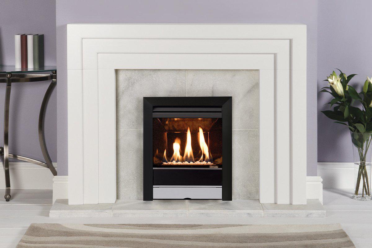 Tempo Matt Black Logic HE Balanced Flue-Stovax Gazco-The Stove Yard